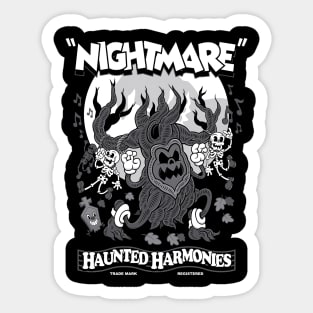 Haunted Harmonies - Vintage Cartoon Halloween - Creepy Cute Goth Horror Sticker